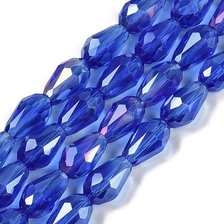 Transparent Electroplate Glass Beads Strands LS-EGLA-N013-T8mm-B11-1