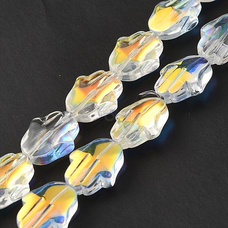 Transparent Electroplate Glass Beads Strands EGLA-F159-AB01-1