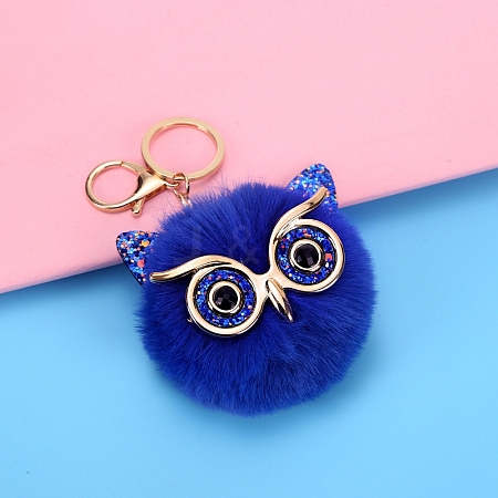 Owl Furry Pom-Pom Keychain for Women PW-WG49E57-03-1