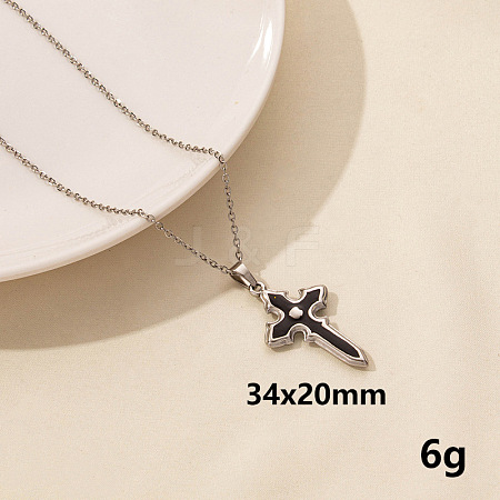 Stainless Steel Cross Pendant Necklace AR4885-1-1
