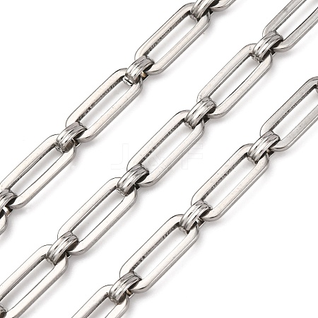 304 Stainless Steel Rectangle Link Chains CHS-S012-26P-B-1