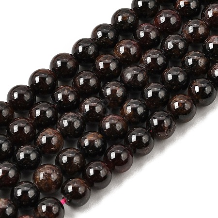 Natural Garnet Gemstone Bead Strands X-G-R263-10mm-1