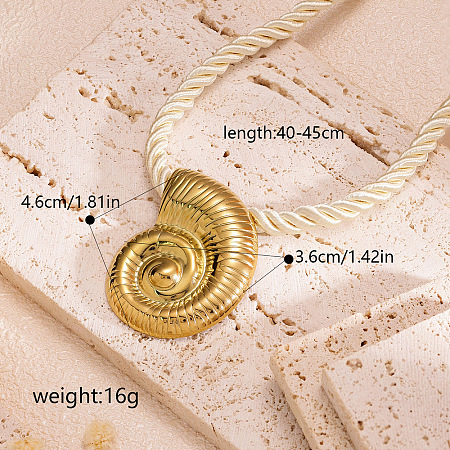 Ocean 304 Stainless Steel Pendant Twisted Acrylic Fiber Cord Necklaces for Women WG0C7DD-01-1