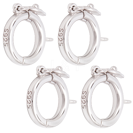 4Pcs 925 Sterling Silver Twister Clasps STER-BBC0009-18-1