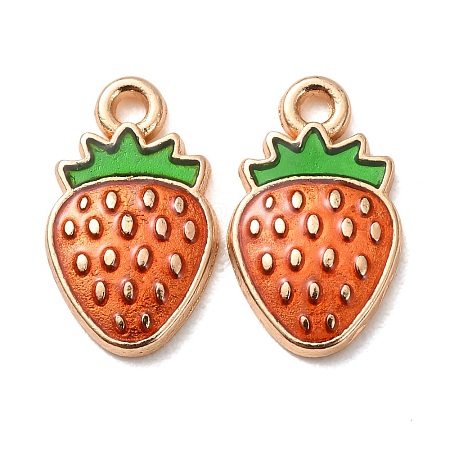 Light Gold Plated Alloy Enamel Pendants ENAM-R136-20B-1-1