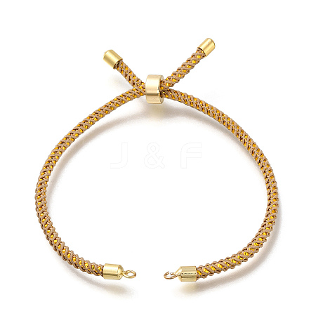 Braided Cotton Cord Slider Bracelet Making MAK-R001-01G-05-1