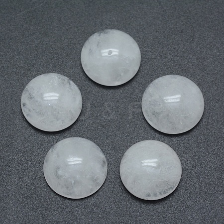 Natural Quartz Crystal Cabochons G-P393-R50-4MM-1