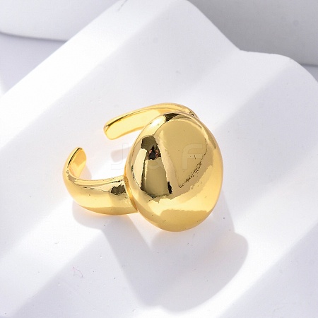 Brass Open Cuff Rings for Women RJEW-G341-04G-03-1