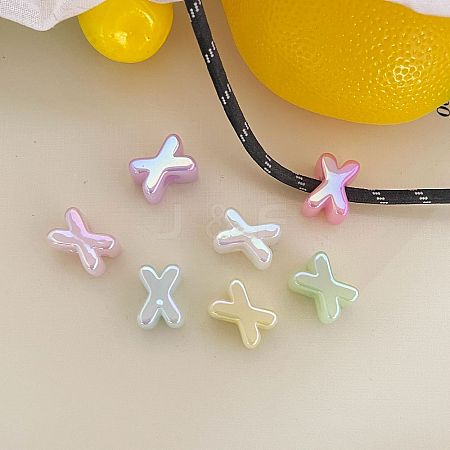 UV Plating Acrylic Alphabet Beads OACR-N163-42X-1