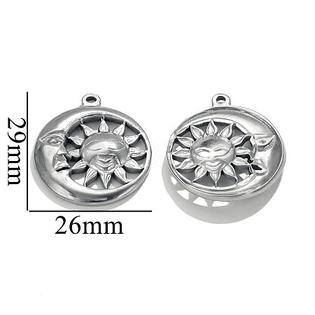 304 Stainless Steel Pendants STAS-WH0027-91B-P-1