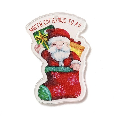 Christmas Theme Opaque Acrylic Pendants SACR-Z004-04H-1