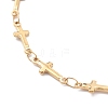 304 Stainless Steel Cross Link Chain Anklets AJEW-AN00415-2