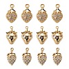 6Pcs Brass Micro Pave Clear Cubic Zirconia Charms KK-LS0001-41-1