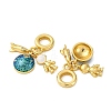 Brass Micro Pave Cubic Zirconia Pendants KK-D390-04G-2