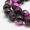 Faceted Natural Fire Crackle Agate Beads Strands G-F447-12mm-A08-3