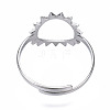 304 Stainless Steel Sun Open Cuff Ring RJEW-T023-84P-2