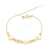 Adjustable Brass Beaded Slider Bracelets for Women BJEW-T022-19G-6