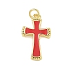 Brass Enamel Pendants KK-CBA3F25-11G-04-1