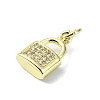 Brass Micro Pave Claer Cubic Zirconia Charms KK-H475-50G-08-2