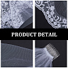 Polyester Long Mesh Tulle Bridal Veils with Combs OHAR-WH0029-09A-6
