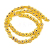 Handmade Millefiori Glass Flat Round Bead Strands LK-P010-01-2