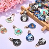 50Pcs 10 Styles Rack Plating Alloy Enamel Pendants ENAM-CJ0003-10-5