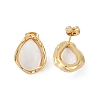 Ion Plating(IP) 304 Stainless Steel Teardrop Stud Earrings EJEW-Z068-36G-01-9