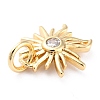 Brass Clear Cubic Zirconia Charms KK-J276-09G-3