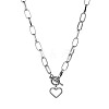 Heart Stainless Steel Pendant Paperclip Chain Necklaces FS-WGB7F21-02-2
