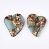 Assembled Natural Bronzite and Syntheti Aqua Terra Jasper Pendants G-S329-055-2