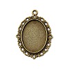 Oval Antique Bronze Color Zinc Alloy Pendant Settings for Cabochon & Rhinestone X-PALLOY-A15257-AB-LF-1