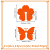 HOBBIESAY 2 Bags Flower & Butterfly Acrylic Wine Glass Charms OACR-HY0001-23A-3