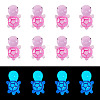 12Pcs Luminous Translucent Resin Sea Animal Cabochons RESI-TA0004-56B-1