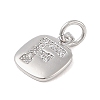 Rack Plating Brass Micro Pave CLear Cubic Zirconia Charms KK-E110-14P-F-2