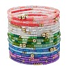 20Pcs 20 Colors Glass Seed Beaded Stretch Bracelet Sets BJEW-SW001593-2
