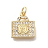 Brass Micro Pave Cubic Zirconia Charms KK-D431-058G-02-1