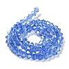 Transparent Electroplate Glass Beads Strands EGLA-A039-T2mm-B07-2