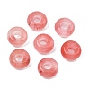 Cherry Quartz Glass European Beads GG-CBA02C4-06B-1