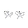 Bowknot CCB Plastic Stud Earrings for Women EJEW-Q382-07P-1