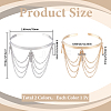 2Pcs 2 Colors Bohemia Style Tassel Alloy Upper Arm Open Cuff Bangles for Women BJEW-CY0001-03B-2