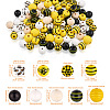 Kissitty DIY Bee Wooded Ornaments Kit DIY-KS0001-28-3