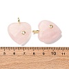 Natural Rose Quartz Pendants G-P588-01G-10-3