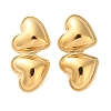 Stainless Steel Heart Stud Earrings for Women EJEW-Z074-02G-1