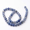 Round Natural Dyed & Heated Blue Aventurine Bead Strands G-J346-23-8mm-2