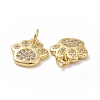 Brass Cubic Zirconia Charms ZIRC-I062-34G-3