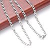 Non-Tarnish 304 Stainless Steel Curb Chain Necklace Making X-STAS-A028-N108P-3