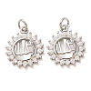 Brass Micro Pave Clear Cubic Zirconia Pendants CU-CBA2907-05A-P-1