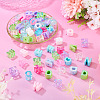 100Pcs 2 Styles UV Plating Rainbow Iridescent Acrylic Beads OACR-TA0004-59-6