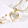 Heart Brass Micro Pave Clear Cubic Zirconia Pendant Necklaces for Women NJEW-S385-04B-G-1