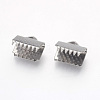 Non-Tarnish 304 Stainless Steel Ribbon Crimp Ends STAS-G187-24P-10.5mm-1